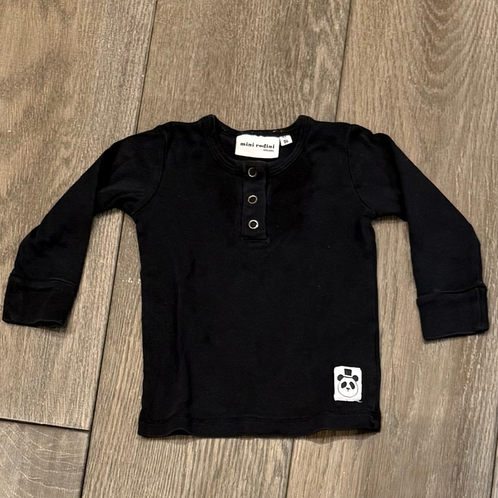 Mini Rodini Black Kids Long Sleeve Shirt size 80/86